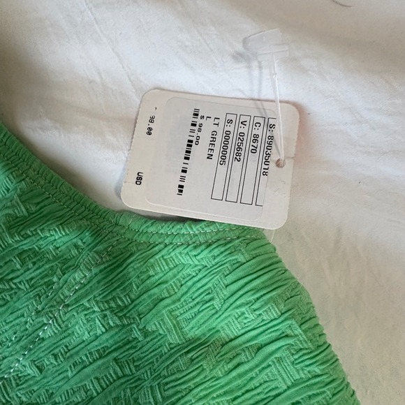 FP Beach Green Bikini Set Textured High Waist Swimsuit New Size S - Picture 4 of 8